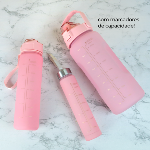 KIT 3 GARRAFAS DE PLÁSTICO MOTIVACIONAL 2000ML 700ML 300ML - CA09799-RS