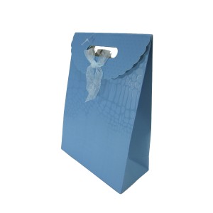 SACOLA DE PAPEL PARA PRESENTE AZUL 27X19X9CM LY3026M-AZ