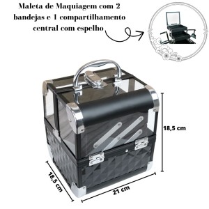 MALETA PARA MAQUIAGEM 18,5X18,5X21CM - IM44066-PT