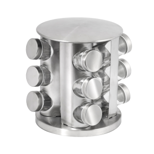 PORTA TEMPERO DE METAL REDONDO COM 12 PEÇAS - ZK12C