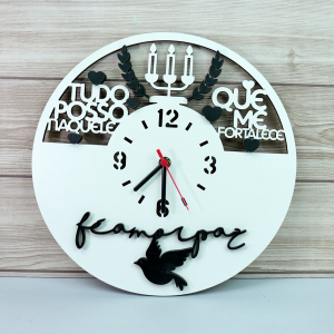 RELOGIO DE PAREDE 3D EM MDF 30CM - 38546-BR