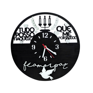 RELOGIO DE PAREDE 3D EM MDF 30CM - 38546-PT