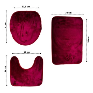 JOGO DE TAPETE DE BANHEIRO COM 03 PEÇAS - CA04088-VM