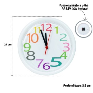 RELÓGIO DE PAREDE POLIESTIRENO 24CM - 403-D