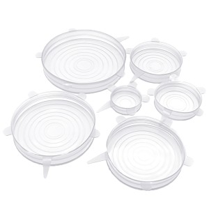 JOGO DE TAMPAS DE SILICONE PROTETOR DE ALIMENTOS 6 PÇS - 4474-TR