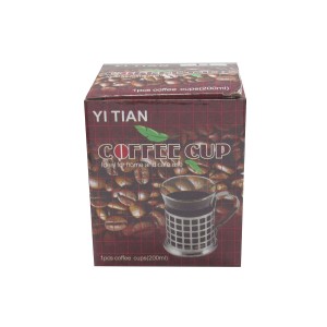 CANECA DE VIDRO COM ALÇA EM INOX 200 ML - NS2146-D