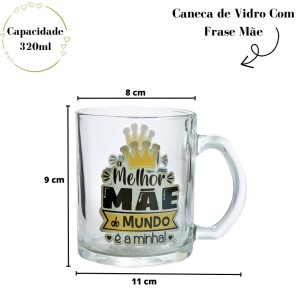 CANECA MÃE DE VIDRO COM FRASES 320ML - FBA06004-A