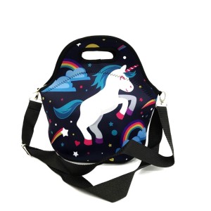 SACOLA TERMICA LANCHEIRA INFANTO-JUVENIL NEOPRENE UNICORNIO MARINHO - HB80806-08