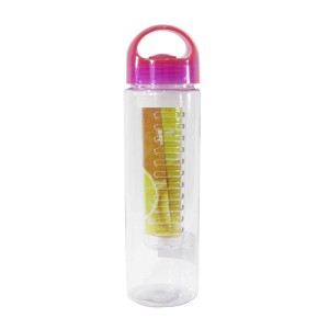 GARRAFA DE PLASTICO COM INFUSOR TAMPA COR PINK 650 ML