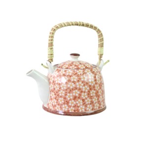 BULE CHALEIRA COM INFUSOR CERÂMICA  FLORAL COM ALÇA 600ML -BUL30A-SAL