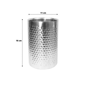BALDE RESFRIADOR DE VINHO COM PAREDE DUPLA DE INOX MARTELADO - CA09763