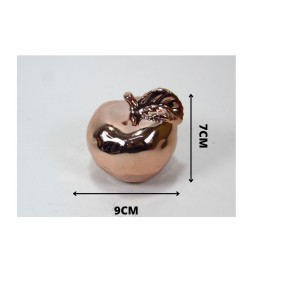 ENFEITE MAÇA DE POCELANA 7 X 9CM- 74021-GR