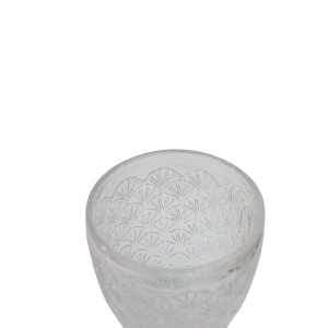 JOGO COM 06 PEÇAS DE TAÇA DE VIDRO 300ML COM DETALHES EM ALTO RELEVO - 4668