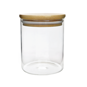 POTE HERMÉTICO DE VIDRO BOROSSILICATO E TAMPA EM BAMBU 450ML - CA16104