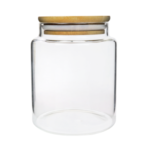 POTE HERMÉTICO DE VIDRO BOROSSILICATO E TAMPA EM BAMBU 700ML - CA16106