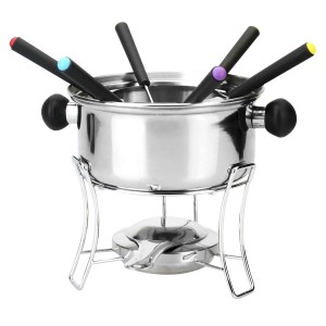 JOGO DE FONDUE DE INOX COM 10 PEÇAS 800ML- CA12134