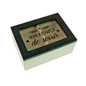 CAIXA DE CHÁ MDF 2 DIVISÓRIAS 6,5X11X15CM - CZ231024-B