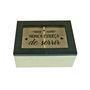 CAIXA DE CHÁ MDF 2 DIVISÓRIAS 6,5X11X15CM - CZ231024-B