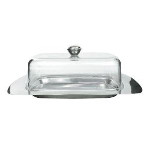 MANTEIGUEIRA DE INOX COM TAMPA DE PLÁSTICO - 1106