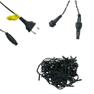 CORDÃO 300 LEDS WARM FIO VERDE TOM. M/MF 127V - 19014