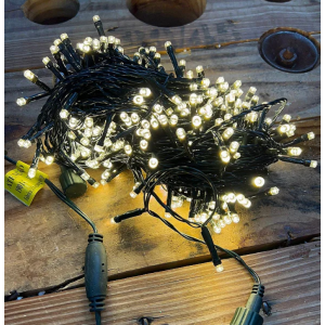 CORDÃO 300 LEDS WARM FIO VERDE TOM. M/MF 127V - 19014