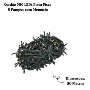 CORDÃO 500 LEDS BR 31V PISCA COM CONTROLE BIVOLT - 31007