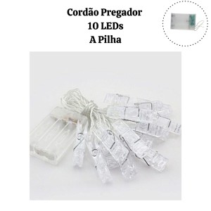 CORDÃO PREGADOR 10 LED WM A PILHA USO INTERNO - 21100