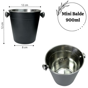 MINI BALDE DE GELO EM AÇO INOX 900ML - CA12434