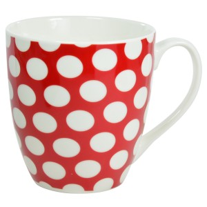 CANECA MINI SOPEIRA EM PORCELANA POA VINTAGE VERMELHO 580 ML