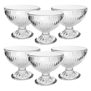 JOGO TAÇA DE SOBREMESA  EM VIDRO COM 6 PEÇAS 220 ML - BM7353