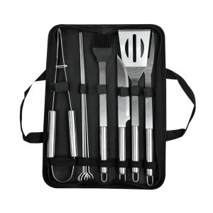 KIT CHURRASCO DE INOX  NO ESTOJO COM 10PÇS 38CM