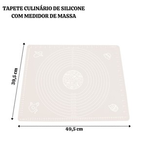 TAPETE CULINÁRIO DE SILICONE COM MEDIDOR DE MASSA 39,5CM X 49,5CM- TRC8162-BG