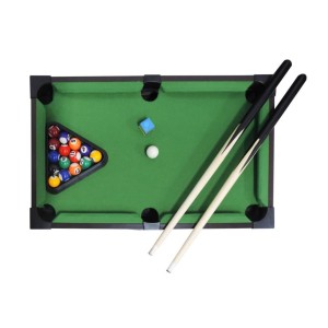 JOGO DE SINUCA DE MESA DE MADEIRA COM 02 TACOS-  52X32X10CM - SXFQ0002