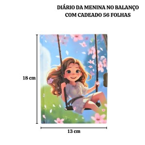 DIÁRIO DA MENINA NO BALANÇO COM CADEADO 56 FOLHAS - SXFS14066-A