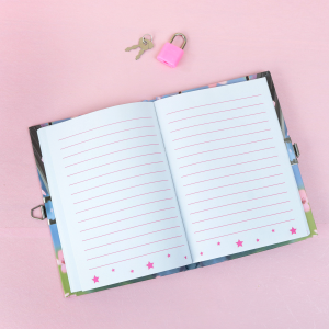 DIÁRIO DA MENINA NO BALANÇO COM CADEADO E CANETA POMPOM 48 FOLHAS - SXFS14068-A