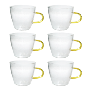 JOGO DE XÍCARA DE VIDRO COM 6 PEÇAS 110ML - V667-1