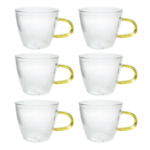 JOGO DE XÍCARA DE VIDRO COM 6 PEÇAS 110ML - V668-1