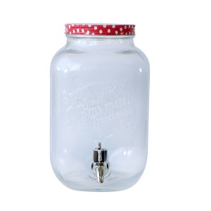 SUQUEIRA POTE 4 LITROS COM TORNEIRA PLASTICA E TAMPA POA VERMELHA VDS50005-VM