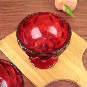 JOGO DE TAÇAS PARA SOBREMESA DE VIDRO VERMELHO 6 PEÇAS 400ML - CA16185VM