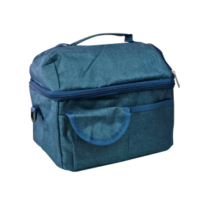 BOLSA TÉRMICA POLIESTER  ALÇA AJUSTÁVEL E FORRO DE ALUMÍNIO 16X21,5X24,5CM - CA15328-AZ