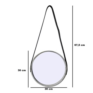 ESPELHO DE PAREDE DE MADEIRA REDONDO 30CM - TRC8054 -CZ