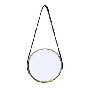 ESPELHO DE PAREDE DE MADEIRA REDONDO 30CM - TRC8054 -DOU