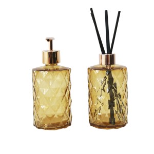 KIT DIFUSOR E PORTA SABONETE LÍQUIDO DE VIDRO 330ML - 96140-ÂMBAR