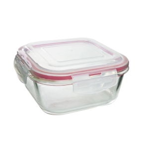 POTE DE VIDRO QUADRADO COM TAMPA 800ML - CA12227-RS