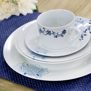 APARELHO DE JANTAR 20PC - 4 PRATOS RASOS DE 27CM • 4 PRATOS FUNDOS DE 20CM • 4 PRATOS PARA SOBREMESA• 4 XÍCARAS PARA CHÁ - LYOR 2138