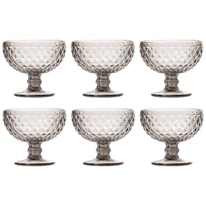 JOGO DE TAÇAS PARA  SOBREMESA C/06 PEÇAS VIDRO BICO DE ABACAXI TRANSPARENTE 310ML