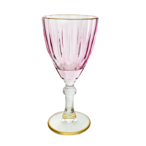 JOGO DE TAÇA DE VIDRO COM BORDA DOURADA 6PÇS 210ML - CA16187-RS