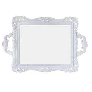 BANDEJA ESPELHADA COM ALCA DE PLÁSTICO 24.5X38CM - CZ19152-BR