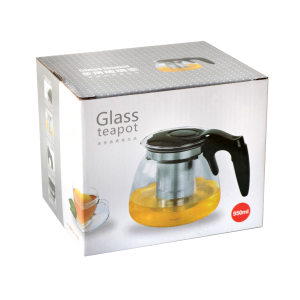 CHALEIRA DE VIDRO COM INFUSOR DE INOX 950ML - TRC6688