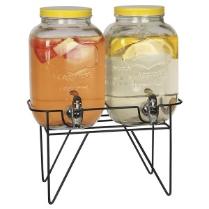 CONJUNTO DE SUQUEIRA DUPLA 2 LITROS CADA COM SUPORTE TAMPA AMARELA VDS50013-AM